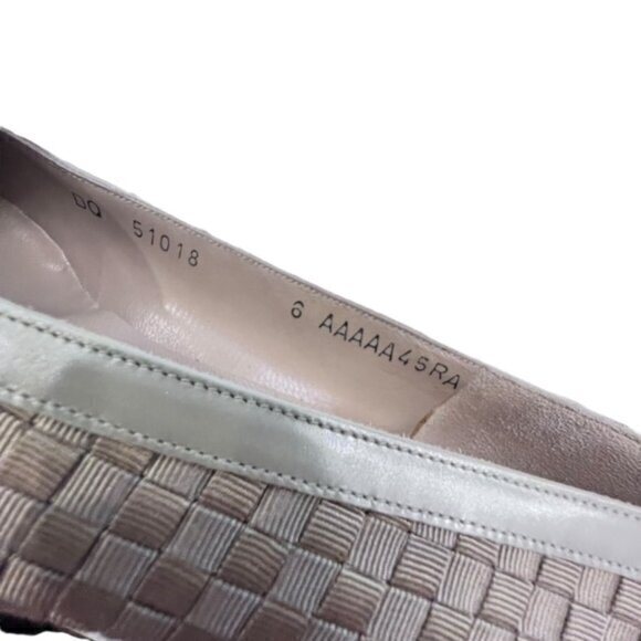 🎉SALE🎉 Salvatore Ferragamo Beige Fabric Weave Heels 6 AAAA GLAM Luxury NIB - Picture 13 of 16